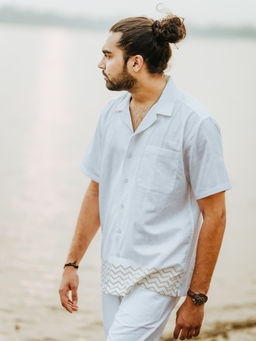 KINGDOM OF WHITE - Serra Mens Casual Half Sleeve Shirt