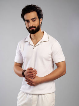 KINGDOM OF WHITE - Bay Side Mens White Polo T-Shirt