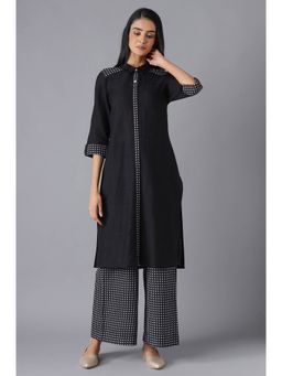 Aurelia - Black Ethnic Festive Kurta and Palazzo (Set of 2)