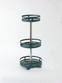 UMAI - Three Layer Revolving Kitchen Storage Organizer Rack Teal (Circular)