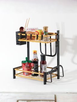 UMAI - Carbon Steel Trapezoidal Two-Layer Seasoning Rack (Black Gold)