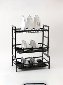 UMAI - Free Mounting Dish Rack 3-Layer (Black)