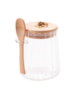 UMAI - Borosilicate Glass Jar With Bamboo Lid & Spoon (635 ML)