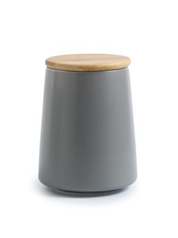 UMAI - Ceramic Jar With Bamboo Lid 700ML (Grey)