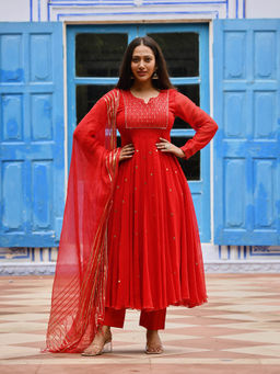 Urbanstree - Mastani Kurta Red (Set of 3)