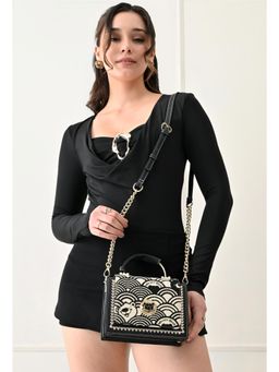 HENNEY BEAR - Black White Wave Sling Bag