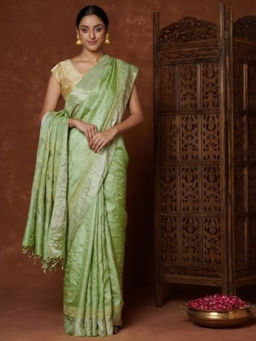 Fabindia - Silk Tussar Chikankari Sari