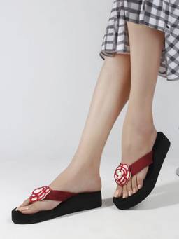 DENILL - Women's Maroon Platform Heels