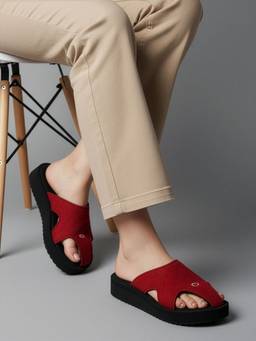 DENILL - Women's Red Platform Heels