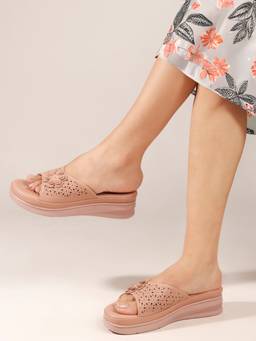 DENILL - Women's Peach Round Toe Sandals
