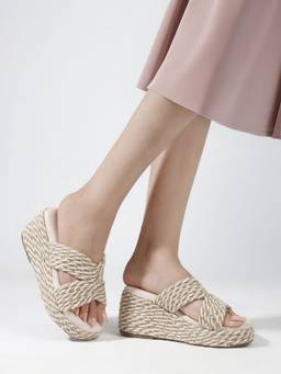 DENILL - Women's Cream Wedges Heels