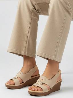 DENILL - Women's Cream Wedges Heels