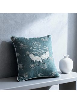 Life n Colors - Graceful Cranes Azure Cushion Cover