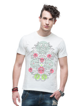 THREADCURRY - Intricate Patterns Creative Graphic Printed T-shirt For Men