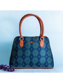 Strokes by Namrata Mehta - Regal Damask Blue Handbag for Women