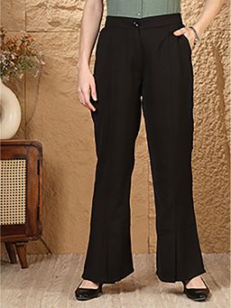 FITHUB - Women High-Rise Straight Fit Formal Pants