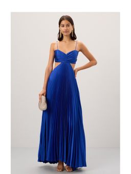 Loveable Creations By Muskan - Chica Mettalic Blue Evening Maxi Dress