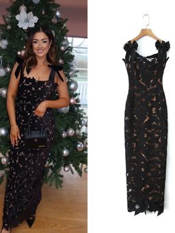 Loveable Creations By Muskan - Christiana Luxe Black Lacs Maxi Dress