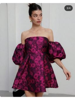 Loveable Creations By Muskan - Crimson Bloom Luxe Mini Dress