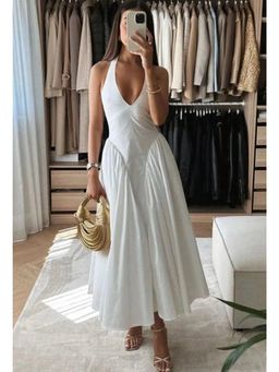 Loveable Creations By Muskan - Ella White Waist Midi Dress