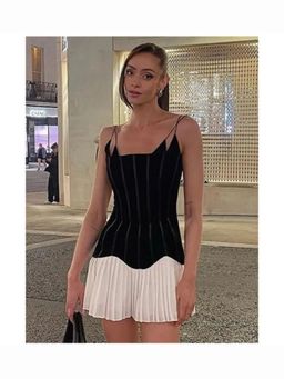 Loveable Creations By Muskan - Hanley Halter Colorblock Mini Dress