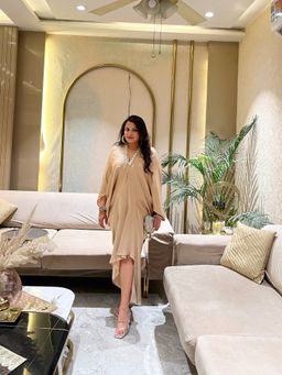 Loveable Creations By Muskan - Kaisha Luxe Beige Kaftan Dress