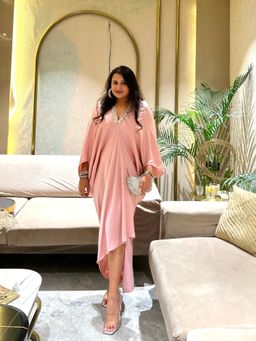 Loveable Creations By Muskan - Kaisha Luxe Pink Kaftan Dress