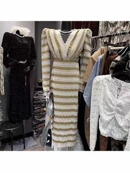 Loveable Creations By Muskan - Lille Elegant Beige Midi Dress