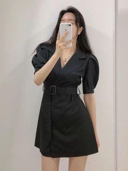 Loveable Creations By Muskan - Classic Luxe Trench Mini Dress with Belt