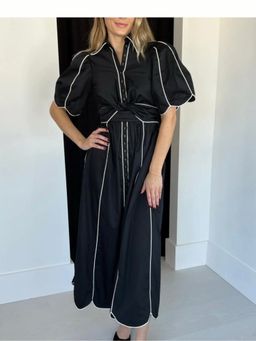 Loveable Creations By Muskan - Ruhana Black Pure Cotton Maxi Dress