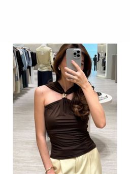 Loveable Creations By Muskan - Selina Brown Knot Top