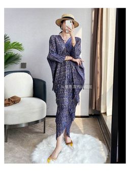 Loveable Creations By Muskan - Zora Pleated Blue Maxi Dress