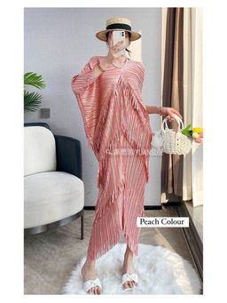 Loveable Creations By Muskan - Zora Pleated Pink Maxi Dress