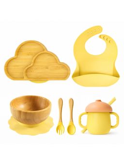 MyneeMoe - Cloud 6 Piece Baby Feeding Set Yellow