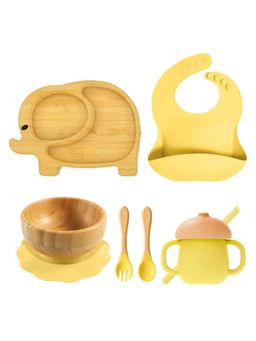 MyneeMoe - Ellie 6 Piece Baby Feeding Set Yellow