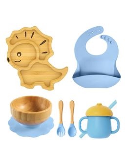 MyneeMoe - Leo 6 Piece Baby Feeding Set Blue