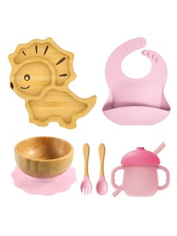MyneeMoe - Leo 6 Piece Baby Feeding Set Pink