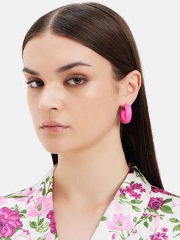 Kazo - Dainty Pink Hoop Earrings