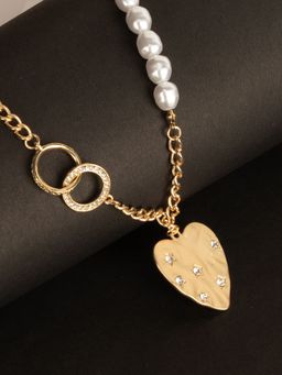 Kazo - Heart Detailed Pearl Necklace