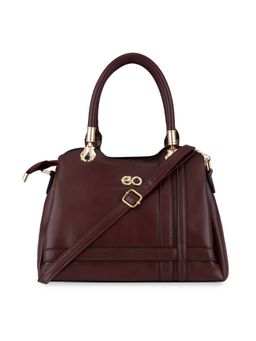 E2O - Women Marron Solid Structured Satchel Handbag