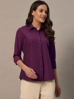 Oh Rare - Women Wine Solid Polyester Shirt