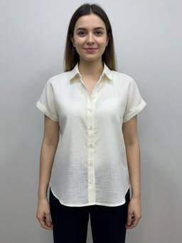 Oh Rare - Women Cream Solid Lyocell Shirt