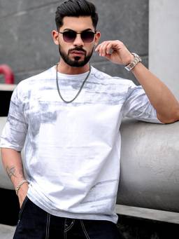 MANIAC - White Cotton Printed Oversized T-Shirt
