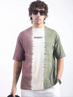 MANIAC - Multi-Color Cotton Colorblock T-Shirt