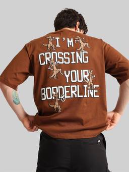 MANIAC - Men's Brown Cotton Printed T-Shirt