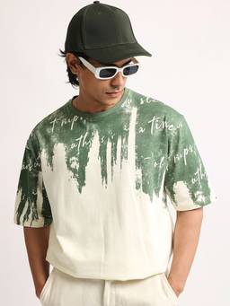MANIAC - Cream Cotton AOP Printed T-Shirt