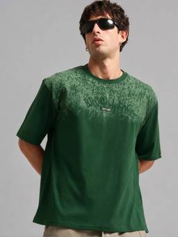 MANIAC - Green Cotton Brooklyn Embroidered T-Shirt