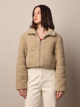 ONLY - Women's Regular Fit Beige Jacket