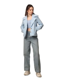 ONLY - Women's Loose Fit Blue Coat