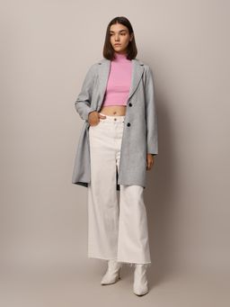ONLY - Women's Regular Fit Grey Coat